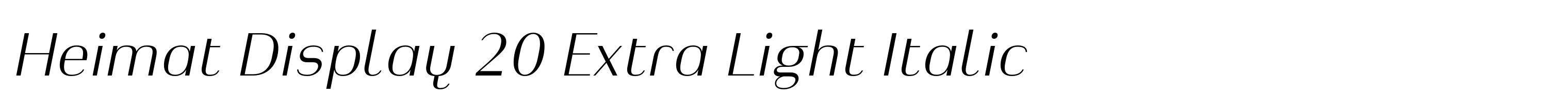 Heimat Display 20 Extra Light Italic